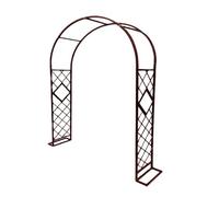 Traliccio da giardino in metallo per piante rampicanti, pergolato in ferro regolabile da 2,6 a 3,8 m, reticolo tubolare resistente, colore marrone, perfetto per giardini e sentieri