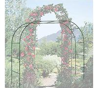 Traliccio da giardino in metallo per piante rampicanti, resistente, supporto decorativo per rose, per giardino, nero, 2,4 m x 2,2 m, robusta struttura di supporto per piante