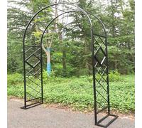 Traliccio da giardino in metallo resistente, per piante rampicanti, larghezza 140-340 cm, supporto robusto, nero, 300 x 230 cm, ideale per paesaggistica all'aperto