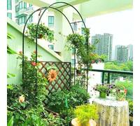 Traliccio da giardino in metallo, robusto arco per rose da 2,0/2,2/2,3 m, per matrimoni all'aperto, telaio ispessito per piante rampicanti, verde, 120 x 220 cm, perfetto per prato e cortile