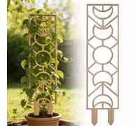 Traliccio di supporto per piante in legno per piante in vaso da interni, struttura geometrica rampicante con rivestimento impermeabile, piccolo reticolo da giardino per addestramento di piselli