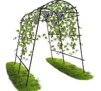 Traliccio di supporto per piante rampicanti, per cetrioli e zucchine, telaio rimovibile con rete rampicante, ideale per piselli, fagioli, uva e pomodori (4 archi, 120 cm x 160 cm)