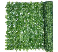 Traliccio espandibile da giardino con foglie artificiali per spazi esterni, balcone e terrazza, siepe decorativa in verde, perfetto per decorazioni da giardino e privacy