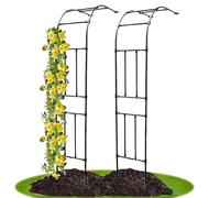 Traliccio fissato al muro d'acciaio resistente dell'arco del giardino per le piante rampicanti, arco di nozze, struttura di sostegno della pergola
