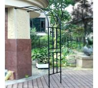 Traliccio for arco da giardino in metallo for piante rampicanti, pergolato decorativo a mezzo arco con traliccio laterale, altezza 9,8 piedi, larghezza 300 cm, ideale for vari rampicanti(W270xH240cm/W