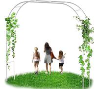 Traliccio for arco da giardino in metallo resistente, 2,4 m di larghezza, resistente alle intemperie, for rose, matrimoni, decorazioni da giardino(Black,W2.4M*H2.2M)