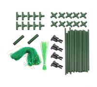 Traliccio per cetrioli per piante rampicanti, in acciaio rivestito in plastica, resistente, con clip per paletti, ideale per pomodori, fagioli, viti (1 set)