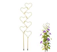 Traliccio per piante a forma di cuore, confezione da 2, supporto per piante rampicanti, per piante rampicanti, traliccio impilabile per piante in vaso, pali decorativi per viti, Hoya, Monstera (oro, 1