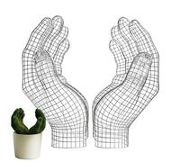 Traliccio per piante, supporto in ferro a forma di mano, 25 x 22 cm, cornice artistica da giardino, struttura decorativa per la crescita, supporto per piante da esterno per cortile, patio, prato