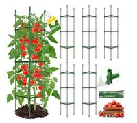 Traliccio per pomodori, 6 pezzi, fino a 130 cm di altezza, connettori esagonali migliorati, robusti, supporti per pomodori regolabili per aiuole rialzate, pomodori per pomodori, rose, giardino