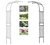 Traliccio per rose da giardino, resistente alle intemperie, 120 x 240 cm, nero, perfetto per giardini fioriti, matrimoni, eventi all'aperto, decorazione per interni ed esterni