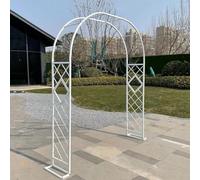 Traliccio per rose in metallo resistente, 3,2 x 2,3 m, elegante pgola per piante rampicanti e rose, struttura di supporto robusta, decorazione da giardino bianca