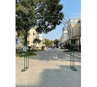 Traliccio per rose in metallo zincato regolabile larghezza 120-350 cm profondità 50 cm supporto da giardino per piante rampicanti elegante colore verde perfetto per il giardinaggio di rose (200 x 230