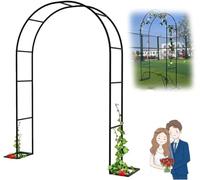 Traliccio Resistente dell'Arco del Giardino del Metallo 1.2m 1.4m 1.8m 2.4m 3m 3.5m Archi di Rosa Resistenti agli Agenti Atmosferici di Larghezza Wedding Archway Frame, Black, W2.4M*H2.2M