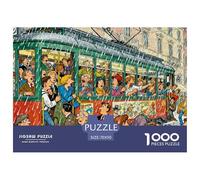 Tram di Milano Puzzle in Legno Impermeabile Puzzles Da 1000 Pezzi Per Adulti Impossibili Giochi Educativi