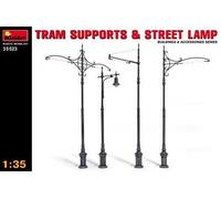 Miniart 1:35 Scale Tram Supports & Street Lamps Plastic Model Kit, Medium