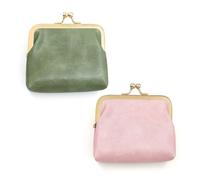 Trama Di Monete In 2 Parti, Scambio Di Denaro Frauenkoin, Proprietà Retro Leather-Münz, Moneta Femminile Di Piccoli Baci, Moneta Mini-Munich (Rosa, Verde).