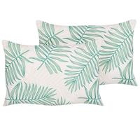 Trama di piante POGGIO Set di 2 cuscini da esterno Verde 40 x 60 cm
