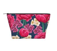 Trama di rosa rosa-rossa, Borsa da toilette Borsa per trucco Borsa per cosmetici Borsa da toilette da viaggio portatile