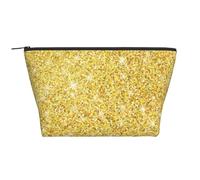 Trama glitter oro, Borsa da toilette Borsa per trucco Borsa per cosmetici Borsa da toilette da viaggio portatile