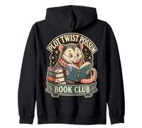 Trama Twist Possum Book Club Reader Graphic Reading Stack Felpa con Cappuccio
