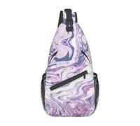 Trama Viola Scuro Marmo Personaggio Dei Cartoni Animati Borsa A Tracolla Fragola, Borsa A Tracolla Sul Petto Per Uomo E Donna, Utilizzata Per Il Tempo Libero E I Viaggi