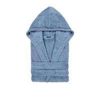 TRAMAS+ Accappatoio da Bagno 100% Cotone Uomo e Donna, 450g, Cappuccio, Cintura Regolabile, 2 Tasche, Alta Assorbenza, Morbido e Confortevole, Certificato OEKO-TEX - M, Indaco