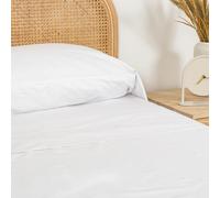 TRAMAS+ Completo Lenzuola Matrimoniale 160x200, 100% cotone, Biancheria da Letto, Lenzuola e 2 federa da letto, Certificata STANDARD 100 by OEKO-TEX - Bianco