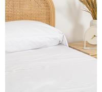TRAMAS+ Completo Lenzuola Piazza e Mezza 140x200, 100% cotone Percalle, Biancheria da Letto, Lenzuola e 2 federa da letto, Certificata STANDARD 100 by OEKO-TEX - Bianco