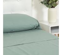 TRAMAS+ Completo Lenzuola Singolo 90x200, 100% cotone, Biancheria da Letto, Lenzuola e 1 federa da letto, Certificata STANDARD 100 by OEKO-TEX - Verde Veronese