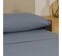 TRAMAS+ Lenzuola Matrimoniali Cotone 100% 160x200 cm, Completo con Lenzuolo Sotto con Angoli, Lenzuolo Sopra e 2 Federe, Certificato STANDARD 100 OEKO-TEX - Blu