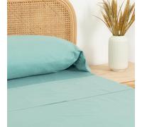 TRAMAS+ Lenzuola Singolo Cotone 100% 90x200 cm, Completo con Lenzuolo Sotto con Angoli, Lenzuolo Sopra e 1 Federa, Certificato STANDARD 100 OEKO-TEX - Verde Tiffany