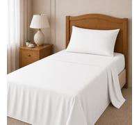 TRAMAS+ Lenzuola Una Piazza e Mezza Cotone 100% 140x200 cm, Completo con Lenzuolo Sotto con Angoli, Lenzuolo Sopra e 2 Federe, Certificato STANDARD 100 OEKO-TEX - Bianco