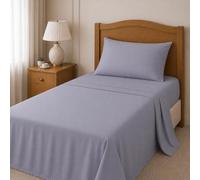 TRAMAS+ Lenzuola Una Piazza e Mezza Cotone 100% 140x200 cm, Completo con Lenzuolo Sotto con Angoli, Lenzuolo Sopra e 2 Federe, Certificato STANDARD 100 OEKO-TEX - Blu