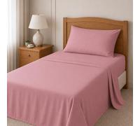TRAMAS+ Lenzuola Una Piazza e Mezza Cotone 100% 140x200 cm, Completo con Lenzuolo Sotto con Angoli, Lenzuolo Sopra e 2 Federe, Certificato STANDARD 100 OEKO-TEX - Malva