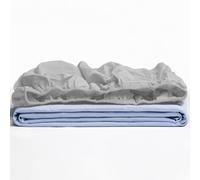 TRAMAS+ Lenzuolo con Angoli Regolabile 100% Cotone, 160 x 200 cm, Matrimoniale - Grigio Perla