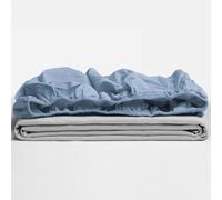 TRAMAS+ Lenzuolo con Angoli Regolabile 100% Cotone, 90 x 200 cm, Singolo - Indaco