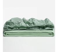 TRAMAS+ Lenzuolo con Angoli Regolabile 100% Cotone, 90 x 200 cm, Singolo - Verde Veronese