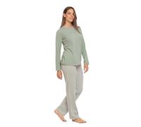 TRAMAS+ Pigiama Donna 100% Cotone, Pigiama Donna con Maglietta Manica Lunga e Pantalone Lungo, Pigiami da Donna, Pigiama 2 Pezzi Donna