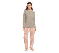 TRAMAS+ Pigiama Donna 100% Cotone, Pigiama Donna con Maglietta Manica Lunga e Pantalone Lungo, Pigiami da Donna, Pigiama 2 Pezzi Donna