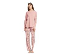 TRAMAS+ Pigiama Donna 100% Cotone, Pigiama Lungo Donna, Completo Maglia Maniche Lunghe e Pantaloni Lunghi con Vita Regolabile - XL, Tana Rosa keike