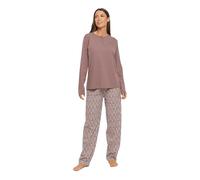 TRAMAS+ Pigiama Donna 100% Cotone, Pigiama Lungo Donna, Completo Maglia Maniche Lunghe e Pantaloni Lunghi con Vita Regolabile - M, Dimitri Berenjena