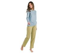 TRAMAS+ Pigiama Donna Cotone Leggero, Pigiama Donna con Maglietta Manica Lunga e Pantalone Lungo, Pigiami da Donna - L, Sisena
