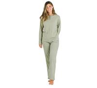 TRAMAS+ Pigiama Donna Cotone Leggero, Pigiama Donna con Maglietta Manica Lunga e Pantalone Lungo, Pigiami da Donna - S, Raya Beatrice