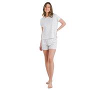 TRAMAS+ Pigiama Estivo a Due Pezzi da Donna, 100% Cotone, con Maglietta a Maniche fluide e Pantaloncini Regolabili, Comodo, Fresco, Elegante e Stampato - XL, Condy