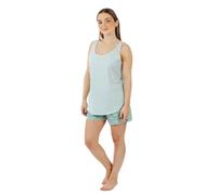 TRAMAS+ Pigiama Estivo da Donna 100% Cotone Senza Maniche, Maglietta e Pantaloncini, Pigiama per la Primavera e L'Estate - XL, Ponder