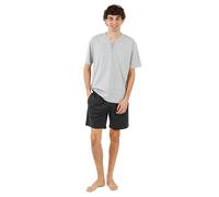 TRAMAS+ Pigiama Estivo da Uomo con Maniche Corte Pigiama a Due Pezzi con Maniche Corte e Pantaloncini Abbigliamento Comodo per la casa - Perla L