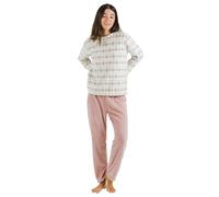 TRAMAS+ Pigiama in Pile di Corallo da Donna, Invernale, Morbido e Caldo, Set per Dormire e Stare in casa- L,Casimira Malva