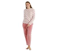 TRAMAS+ Pigiama Invernale da Donna in Corallo, Set di Maglietta e Pantaloni a Maniche Lunghe Con Cintura Regolabile, Caldo - S, Etea Malva