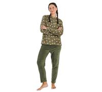 TRAMAS+ Pigiama Invernale da Donna, Pigiama da Donna in Corallo, Set di Maglietta e Pantaloni a Maniche Lunghe da Donna con Cintura Regolabile, Set Caldo da Donna- XL, Tatini Verde cacería